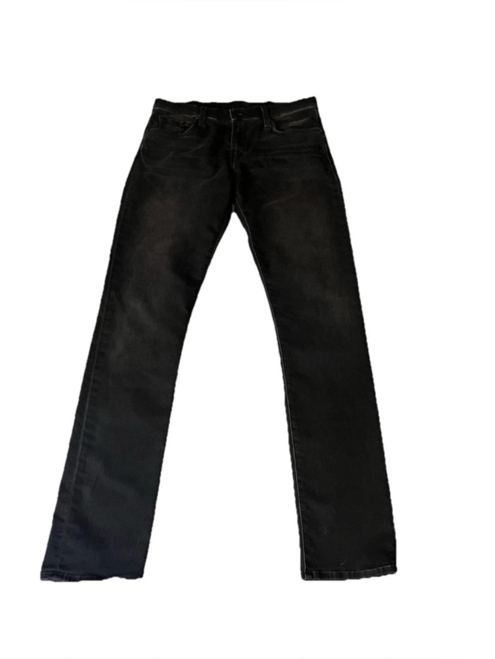 J Brand Black Denim Slim Straight Kane Jeans Men Button Logo 5-Pocket Size 31x33